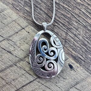 Brighton scroll pendant necklace and earrings.  Nwot